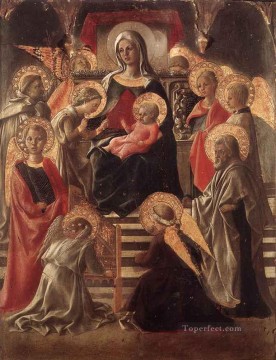 聖母子とともに即位 ルネサンス フィリッポ・リッピ Oil Paintings